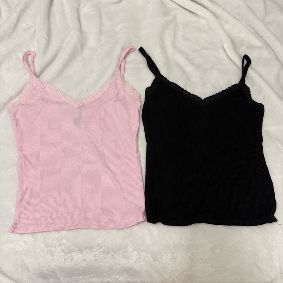 Bundle of light pink and black lace Tilly’s tank tops size small - Picture 1 of 5